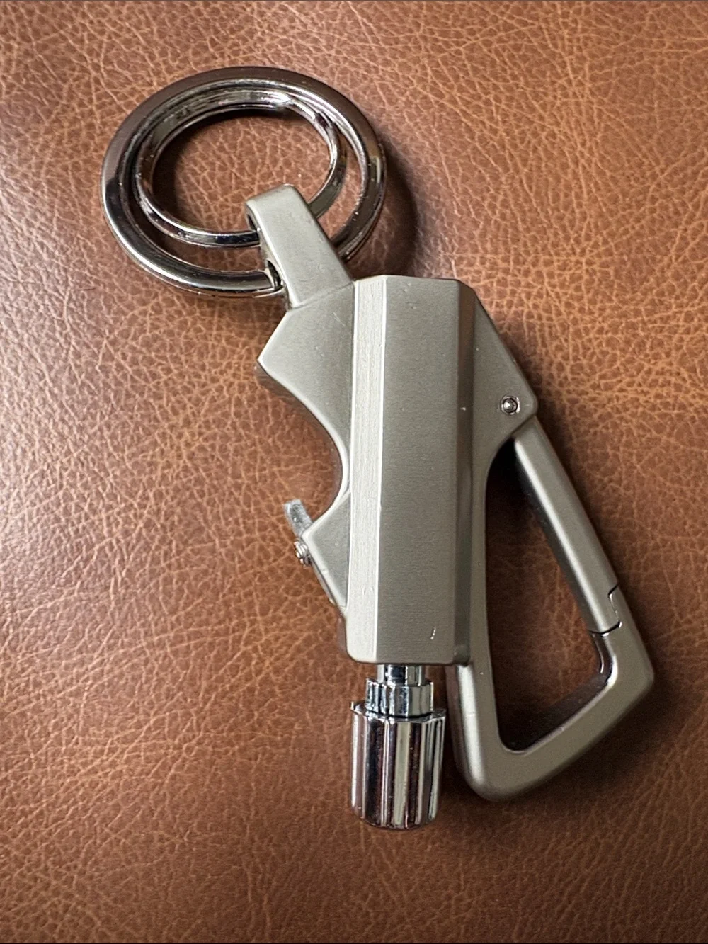 Silver Keychain with Bottle Opener and Matchstick
